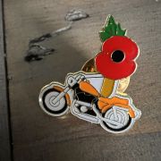 IOM Poppy Badge ( small orange bike)