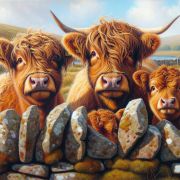Highland Cows over the wall…